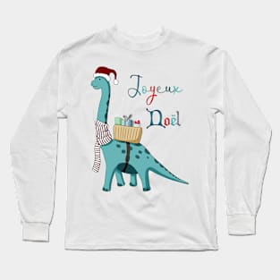 Positive Dino: The Brachiosaurus / Merry Christmas Version Long Sleeve T-Shirt